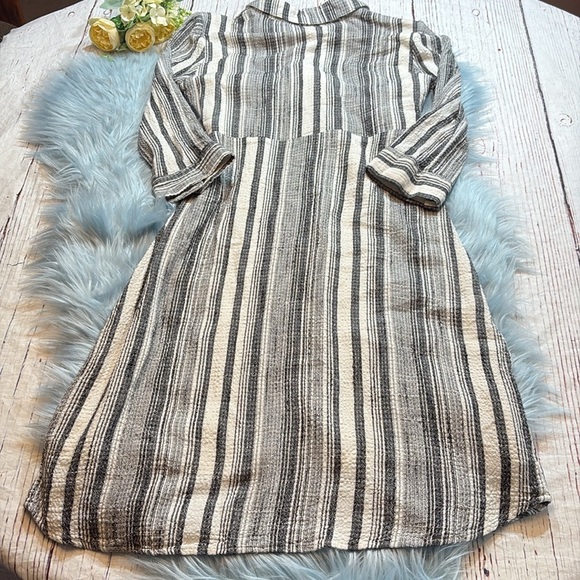 Anthropologie HD in Paris Tie Waist Shirt Linen Blend Dress sz 2 - Picture 7 of 7